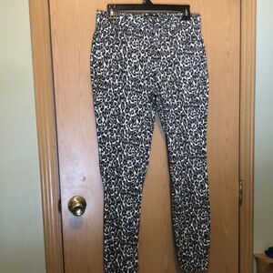 D. Jeans size 8 animal print skinny jeans